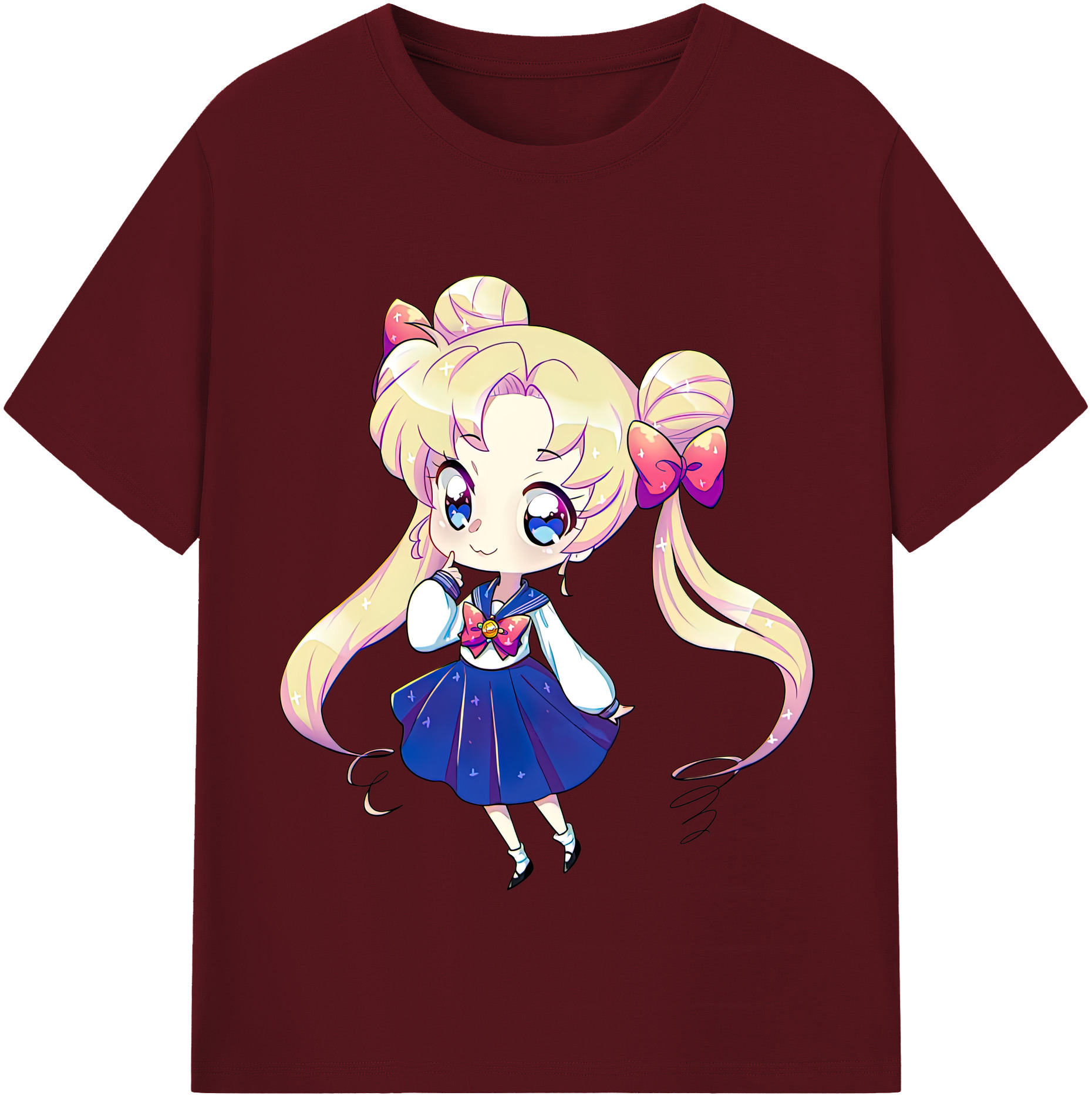（画像用） 美少女戦士セーラームーン 月野 うさぎ つきの うさぎ Sailor Moon Tsukino Usagi 綿100％半袖Tシャツ（フロントプリント）